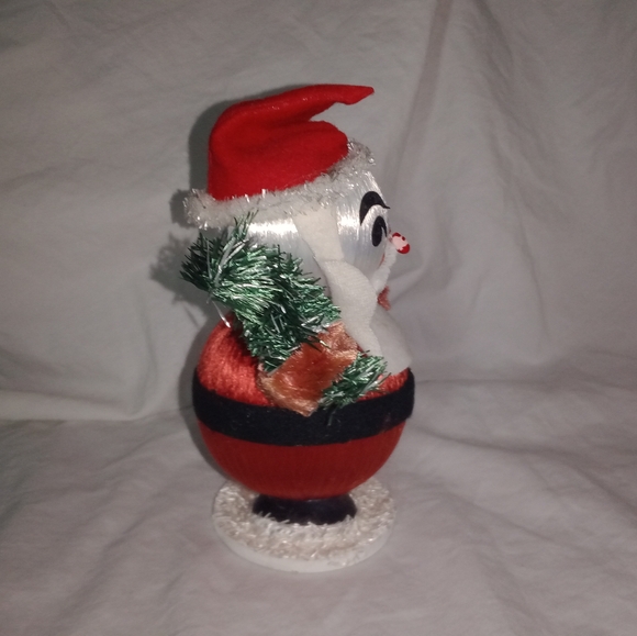Mid Century Modern Christmas Japan Silk Ball Santa With Original Sticker MCM - Picture 6 of 7